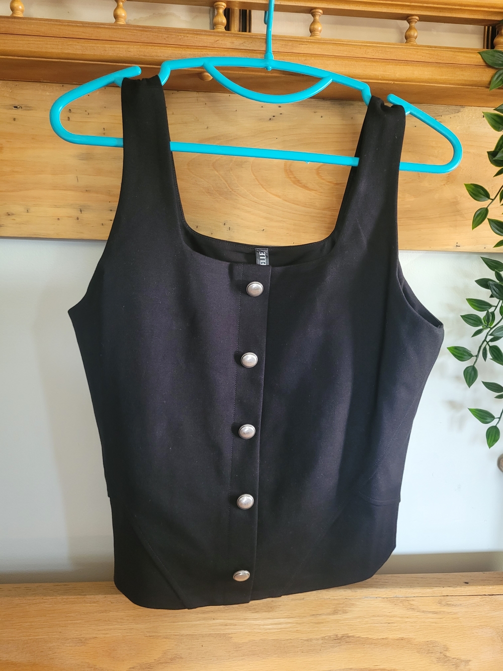 Black Women's Button-Front Camisole
